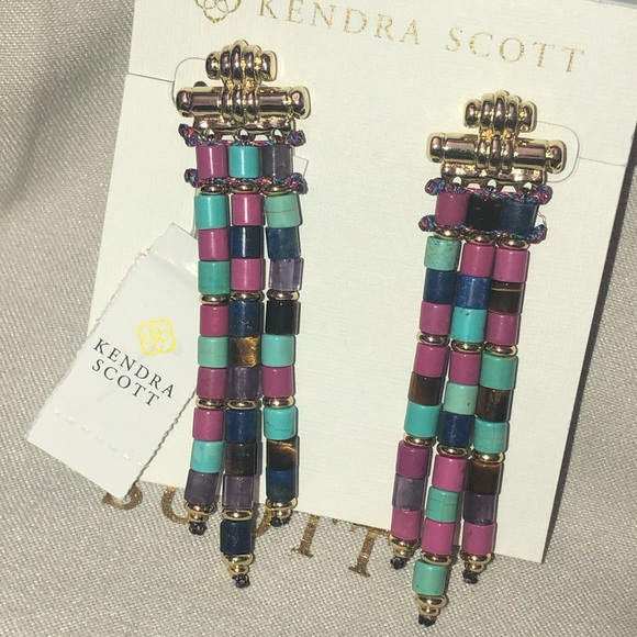 Kendra Scott Bree statement earrings gold - Picture 1 of 7